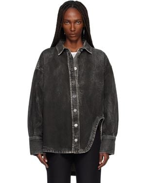The Attico Diana Denim Shirt - Black