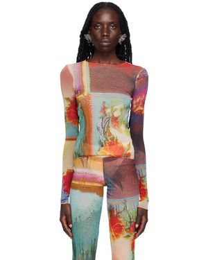 Jean Paul Gaultier Multicolour 'the Scarf' Long Sleeve T-shirt - Orange