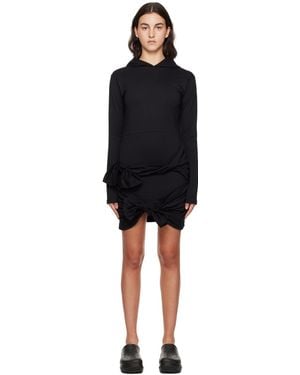 MSGM Black Hooded Minidress