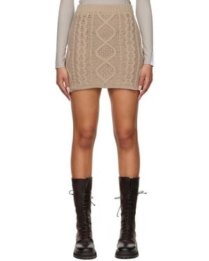 ROKH Taupe Nylon Miniskirt - Black