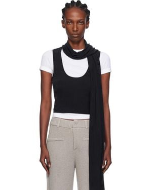 AYA MUSE Scarf Scoop Tank Top - Black