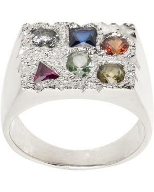 Bleue Burnham Cottage Rose Garden Signet Ring - Metallic