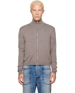 Acne Studios Taupe Zip-Up Bow Logo Track Jacket - Grey