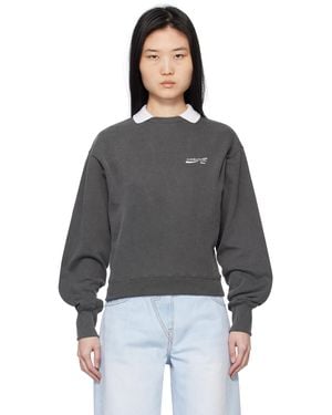 Pushbutton Standard Collar Sweatshirt - Black