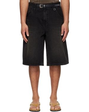 WOOYOUNGMI Belted Denim Shorts - Black