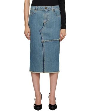 Tom Ford Slim Fit Midi Skirt - Blue