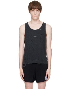 Satisfy Mothtech Waffle Singlet Tank Top - Black