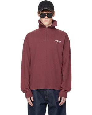 Acne Studios Zip-Up Logo Sweatshirt - Red