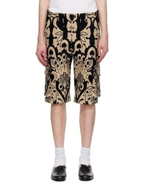 Anna Sui Beardsley Tapestry Cargo Shorts - Black