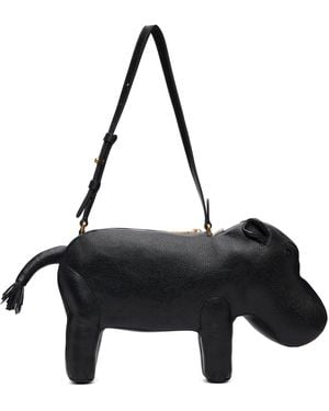 Thom Browne Pebble Grain Hippo Baguette Bag - Black