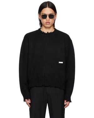 C2H4 Distressed Jumper - Black