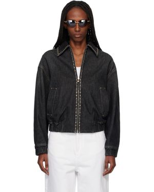 Versace Embellished Denim Jacket - Black