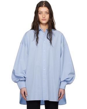 Wardrobe NYC Oversize Shirt Minidress - Blue