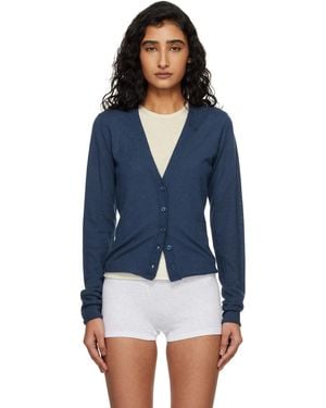 Skims Featherweight Cashmere Cardigan - Blue