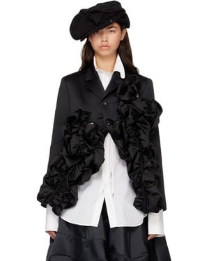 Comme des Garçons Gathered Satin Jacket - Black