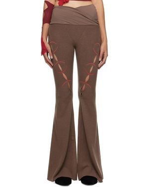 Rui Embroidery Cut Out Trousers - Brown