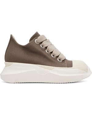Rick Owens Baskets Basses Taupe À Laçage Surdimensionné - Gris