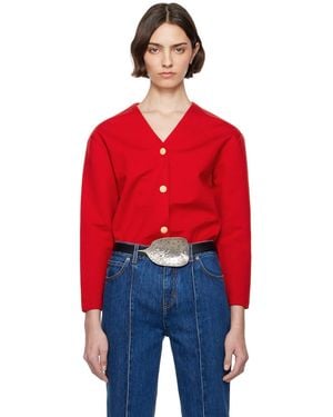Bally V-Neck Cardigan - Red