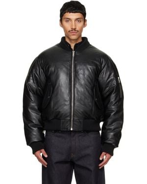 DEADWOOD Bofinger Oversized Padded Leather Jacket - Black