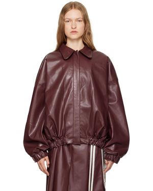 Renaissance Renaissance Burgundy Monik Faux-Leather Jacket - Red