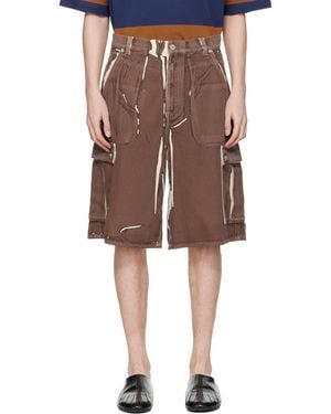 Marni Screen-Printed Denim Cargo Shorts - Multicolour