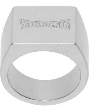 Vetements Boxing Logo Signet Ring - Metallic