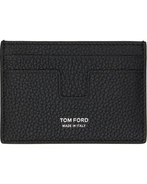 Tom Ford Soft Grain 'T Line' Money Clip Card Holder - Black