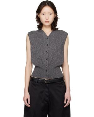 Cordera Flecked Cotton Waistcoat - Black