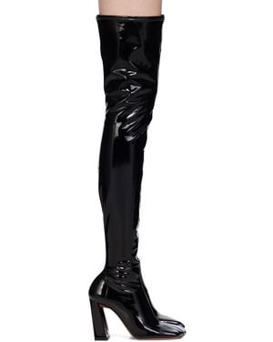 AMINA MUADDI Marine Stretch Thigh High Boots - Black