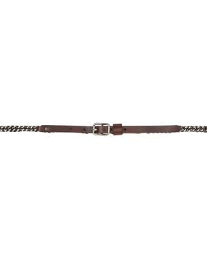 R13 Skinny Chain Belt - Black