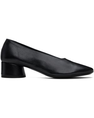STAUD Nappa Leather Block-Heel Court Shoes - Black