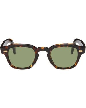 Cutler and Gross Lunettes De Soleil Rondes 1420 Brunes - Vert
