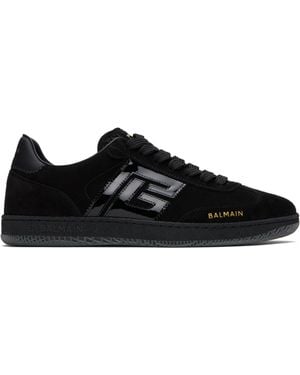 Balmain Swan Suede & Leather Trainers - Black