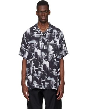 vowels Printed Still Shirt - Blue