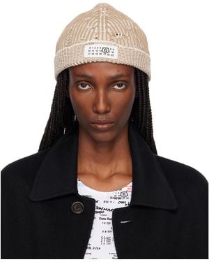 MM6 by Maison Margiela Amended Optical Ribs Beanie - Black
