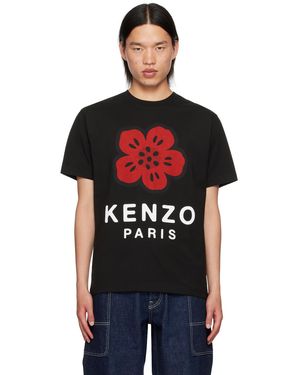 KENZO ブラック Paris Boke Flower Tシャツ - レッド