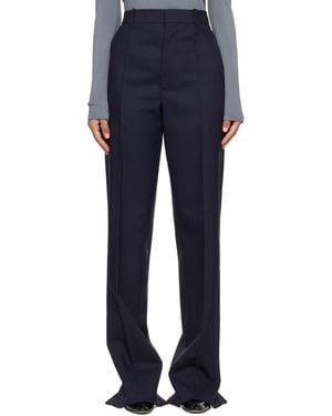 Bottega Veneta Shetland Wool Toile Straight Trousers - Blue