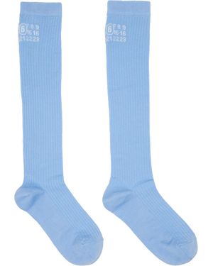 MM6 by Maison Margiela Rib Knee-High Socks - Blue