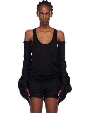 Issey Miyake Gants As It Is Noirs En Tricot