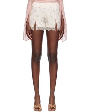 Blumarine オフホワイト フローラル ショートパンツ - マルチカラー