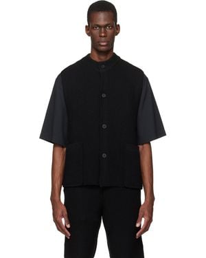 Homme Plissé Issey Miyake Rustic Knit Vest - Black