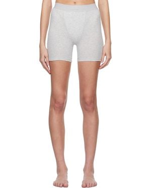 Skims グレー Cotton Rib ボクサーショーツ - ホワイト
