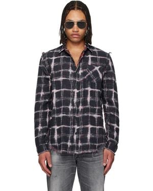 R13 Shredded Seam Reversible Shirt - Black