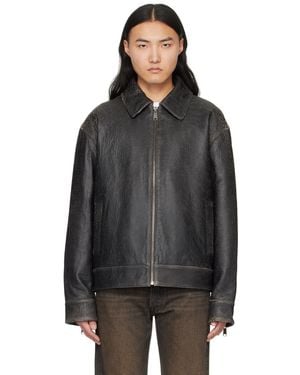 WOOD WOOD Jacob Leather Jacket - Black