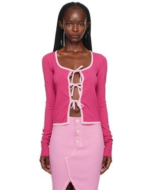 Moschino Self-tie Cardigan - Pink