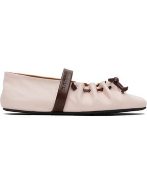 Marni Leather Mary Jane Soft Ballerina Flats - Black