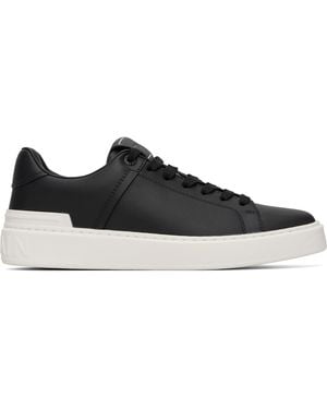 Balmain Baskets B-Court Noires En Cuir De Veau