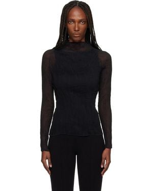 Issey Miyake Chiffon Twist Top - Black