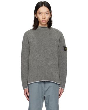 Stone Island グレー モックネック セーター - ブラック
