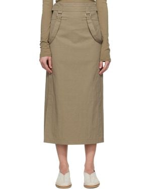 Lemaire Khaki Straps Midi Skirt - Green